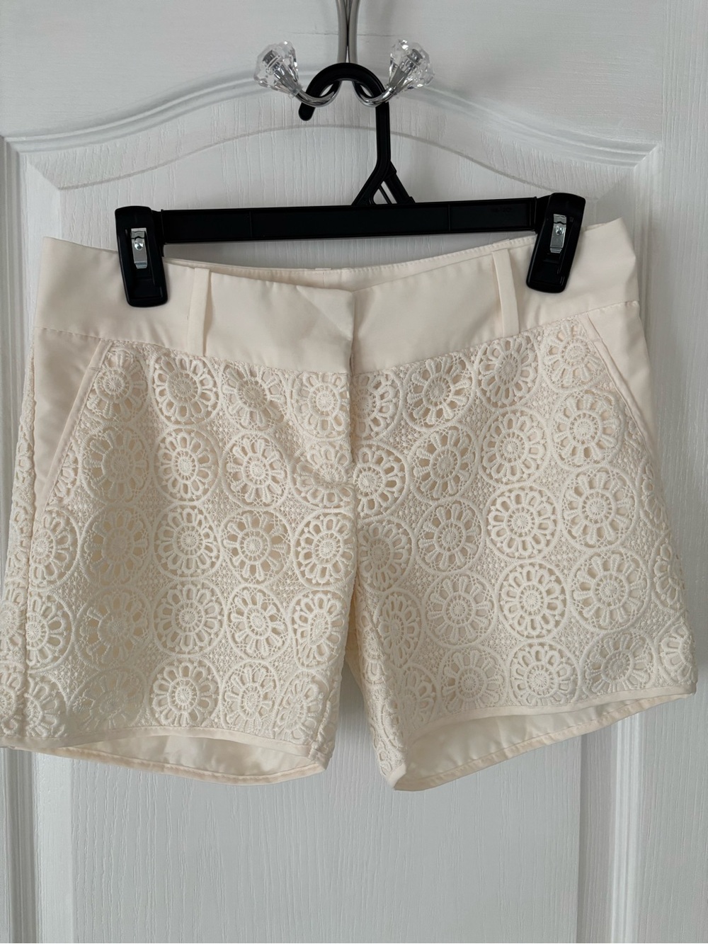The Limited Cream Lace Crochet Shorts